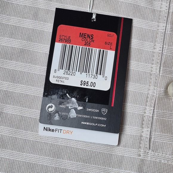 NEW! Tiger Woods Collection Nike Fit‎ Dry Long Sleeve Golf Polo Men's L NWT - Picture 7 of 9